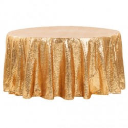 Nappe ronde sequin or