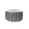 Nappe ronde sequin argent