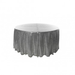 Nappe ronde sequin argent