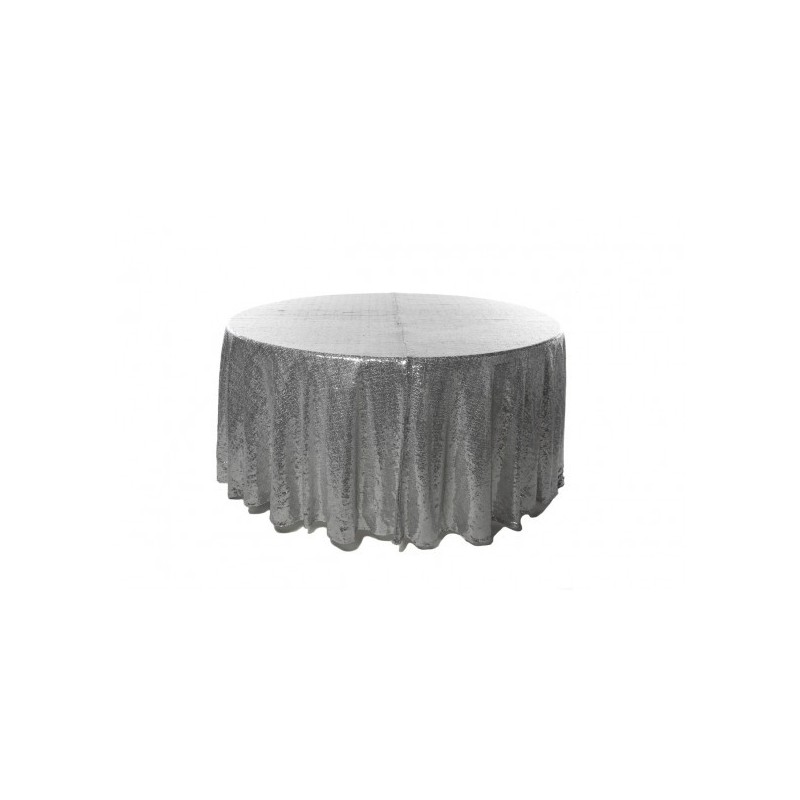 Nappe ronde sequin argent