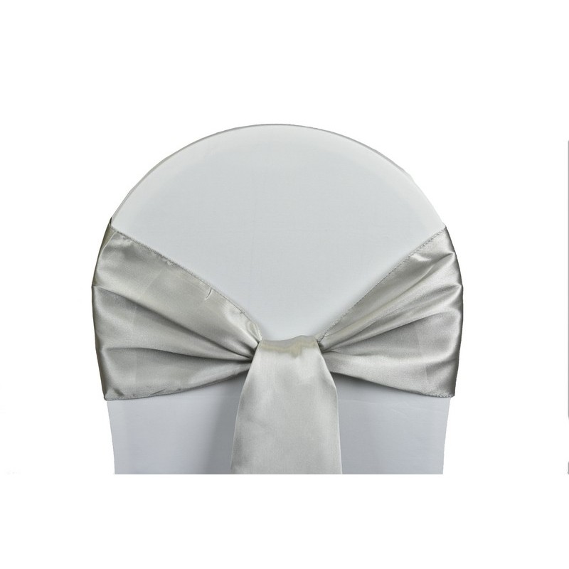 Nœud de chaise satin argent