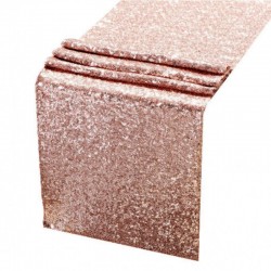 Chemin de table sequin rose nude