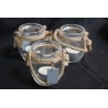 Lot de 3 pot en corde