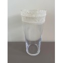 Vase transparent ruban blanc, jaune