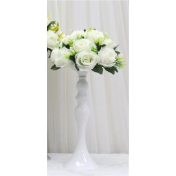 Colonne / bougeoir en métal blanc