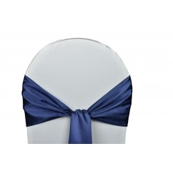 Nœud de chaise satin bleu marine