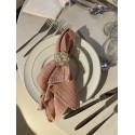 Serviette de table  gaze de coton rose
