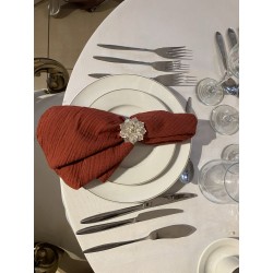 Serviette de table  gaze de coton terracotta