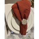 Serviette de table  gaze de coton terracotta