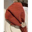 Serviette de table  gaze de coton terracotta