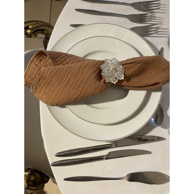 Serviette de table  gaze de coton caramel