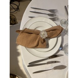 Serviette de table  gaze de coton muscade