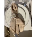 Serviette de table  gaze de coton beige ficelle