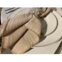 Serviette de table  gaze de coton beige ficelle