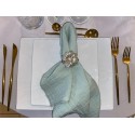 Serviette de table  gaze de coton vert de gris