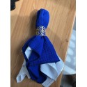Serviette de table  gaze de coton bleu roi