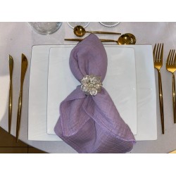Serviette de table  gaze de coton lilas