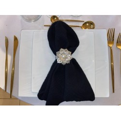 Serviette de table  gaze de coton noir