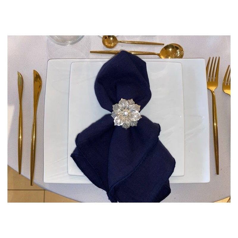 Serviette de table  gaze de coton bleu marine