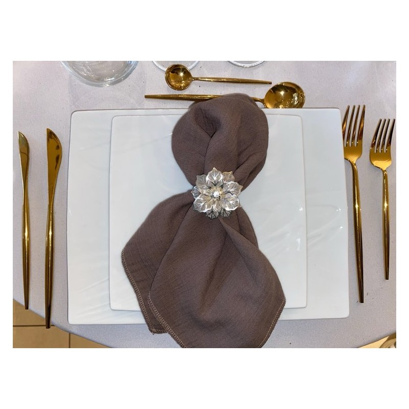 Serviette de table  gaze de coton beige