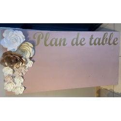 Plan de table en bois - ROSE et Fleuri