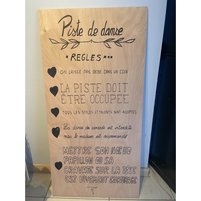 Panneau - Piste de danse en bois