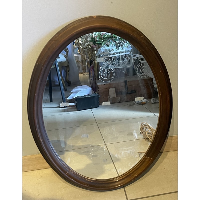 Miroir moyen ovale en bois