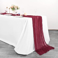 Chemin de table en gaze de coton bordeaux