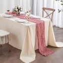 Chemin de table en gaze de coton rose nude