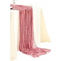 Chemin de table en gaze de coton rose nude