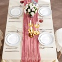 Chemin de table en gaze de coton rose nude