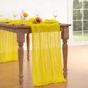 Chemin de table en gaze de coton jaune