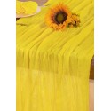 Chemin de table en gaze de coton jaune