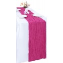 Chemin de table en gaze de coton fuchsia