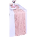 Chemin de table en gaze de coton fuchsia