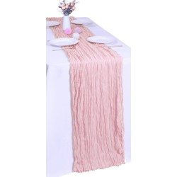 Chemin de table en gaze de coton fuchsia
