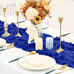 Chemin de table en gaze de coton rose clair