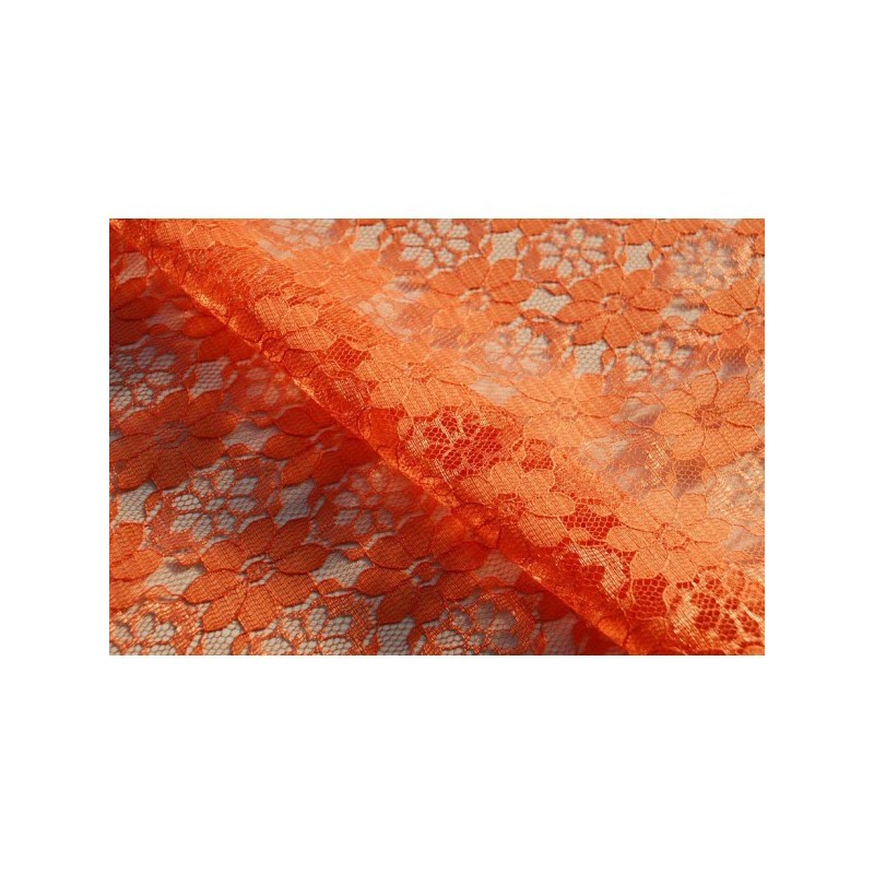 Nappe rectangle dentelle orange