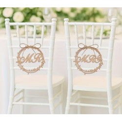 Rond en bois “Mr & Mrs” – Décoration mariage à suspendre
