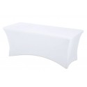 Nappe en lycra blanche pour table rectangulaire