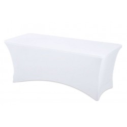 Nappe en lycra blanche pour table rectangulaire