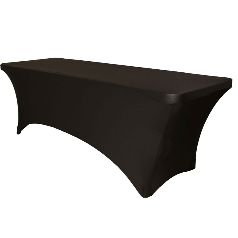 Nappe en lycra noir pour table rectangulaire