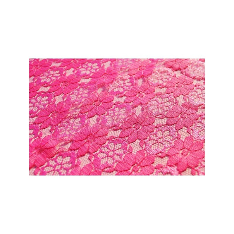 Nappe rectangle dentelle rose