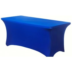 Nappe en lycra bleu roi pour table rectangulaire
