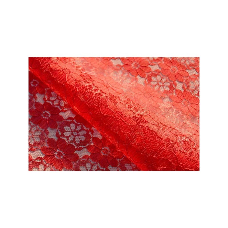 Nappe rectangle dentelle rouge