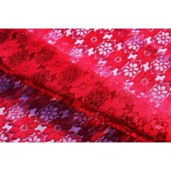 Nappe rectangle dentelle rouge sombre