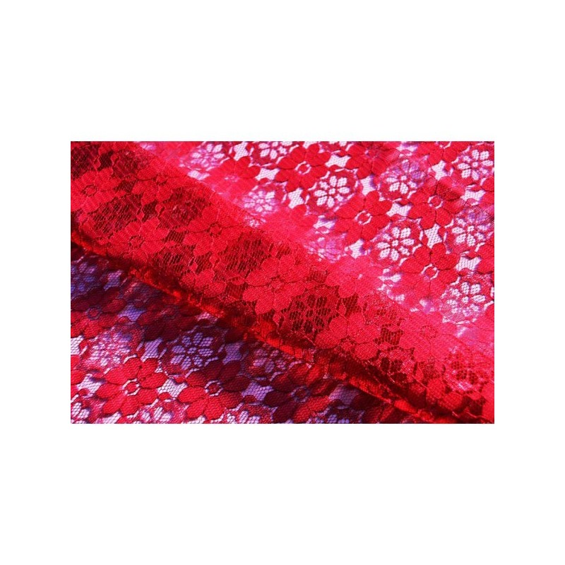 Nappe rectangle dentelle rouge sombre