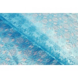 Nappe rectangle dentelle bleu turquoise