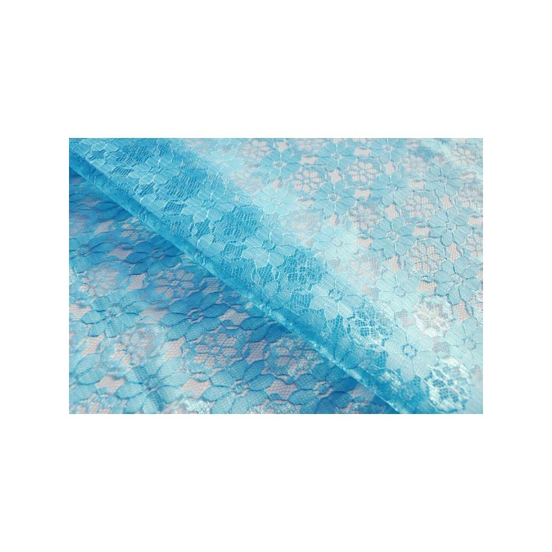Nappe rectangle dentelle bleu turquoise