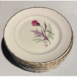 Assiette vintage – Modèle chardon rose